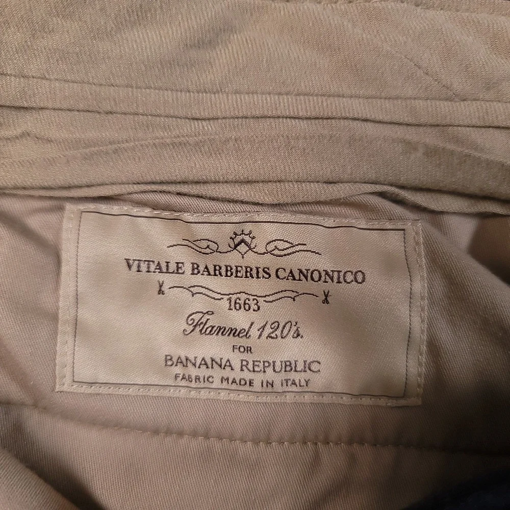 Banana Republic 35x30‎ Vitale Barberis Canonico Flannel 120s Navy Pants *Flaws*